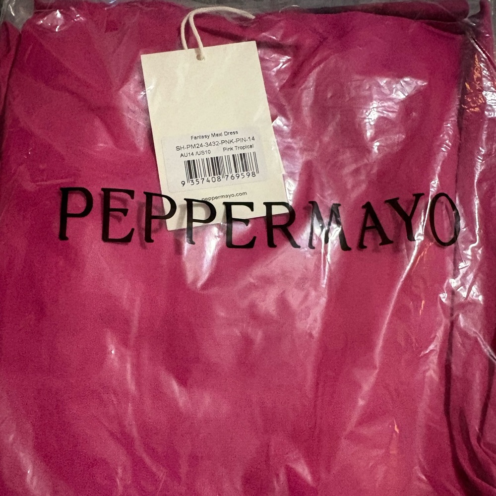 Peppermayo NWT Fantasy Maxi Dress Pink Tropical Sz 10 - Picture 9 of 9